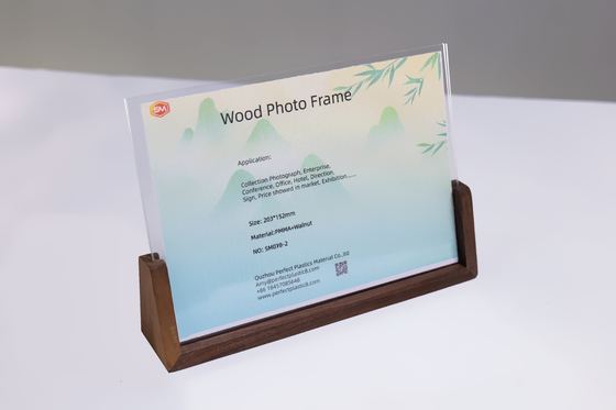 ซื้อ โมเดิร์น 4 * 6 นิ้ว Acrylic ป้ายถือ ภาพใส กรอบภาพถ่ายที่มีพื้นไม้สําหรับสํานักงานบ้าน online manufacture