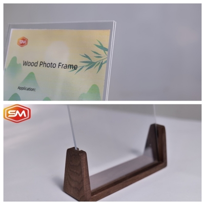 ซื้อ กรอบรูปพลาสติก Perspex ชัดเจน กรอบภาพอะคริลิคที่มีพื้นไม้ online manufacture