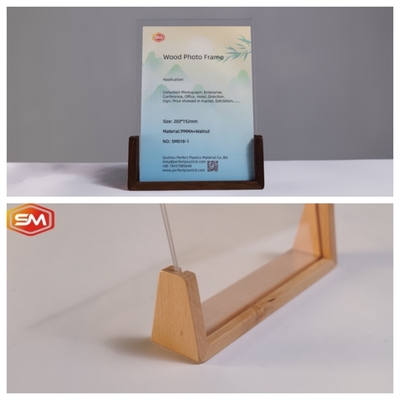 ซื้อ A4 ใส Desktop ใส Acrylic กรอบภาพด้วยพื้นไม้ online manufacture