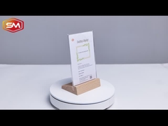 T Shape Acrylic Sign Holder ที่มีฐานไม้เบวิล