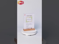 ตัวถือป้ายอะคริลิค ที่มีพื้นฐานจากไม้ป่าพีช