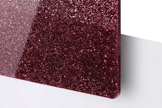 แผ่นอะคริลิค PMMA Glitter ที่สามารถปรับแต่งได้และดึงดูดสายตาได้ สําหรับการใช้งานในการแสดงภาพ