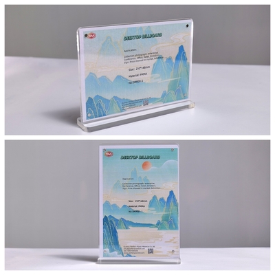 A3 A4 Custom Clear Transparent Magnetic T Shape Acrylic Sign Holder หนังสือพิมพ์