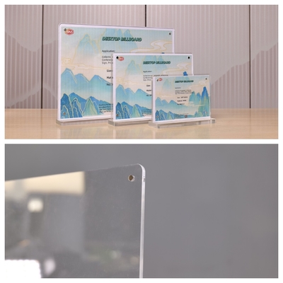 ยืนขึ้นผลิต ใส่ 5 นิ้วรูป T ที่ถือป้าย Acrylic