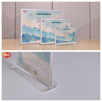 เครื่องถือป้ายอะคริลิคทรง T ขนาด 10x20 ซม.